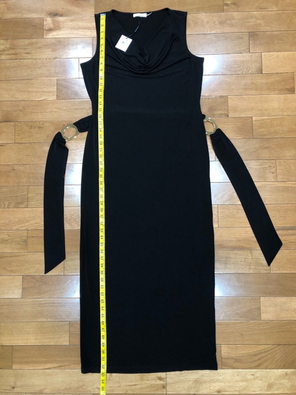 NWT Calvin Klein Sleeveless Black Maxi Dress Size M Modern Minimalist Elegance - Picture 4 of 10